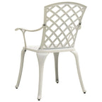 Ensemble de 4 chaises de patio d'extérieur, dossiers ajourés, métal aluminium blanc