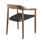 Ensemble de deux chaises de salle à manger d'extérieur en bois massif noir et naturel de 22 pouces