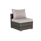 Ensemble de canapé d'angle d'extérieur 8 pièces, ensemble de mobilier de conversation en résine tressée résistante aux intempéries avec table basse et 2 coussins