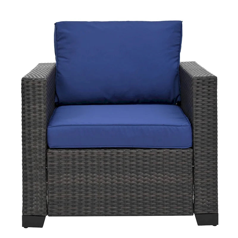 Ensemble de canapé d'angle 10 pièces en rotin PE pour extérieur, mobilier de conversation pour patio avec coussins et table basse