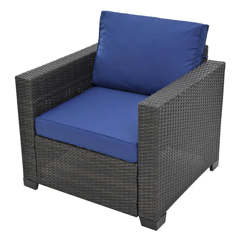 Ensemble de canapé d'angle 10 pièces en rotin PE pour extérieur, mobilier de conversation pour patio avec coussins et table basse