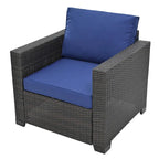 Ensemble de canapé d'angle 10 pièces en rotin PE pour extérieur, mobilier de conversation pour patio avec coussins et table basse