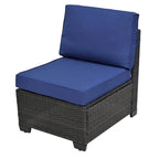 Ensemble de canapé d'angle 10 pièces en rotin PE pour extérieur, mobilier de conversation pour patio avec coussins et table basse