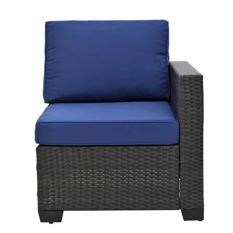 Ensemble de canapé d'angle 10 pièces en rotin PE pour extérieur, mobilier de conversation pour patio avec coussins et table basse