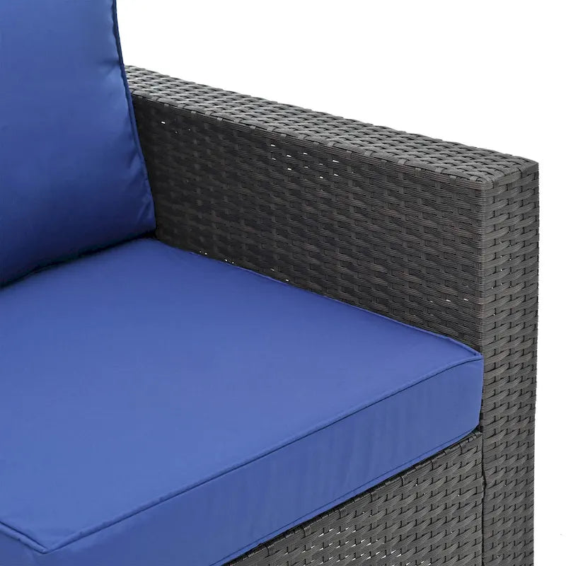 Ensemble de canapé d'angle 10 pièces en rotin PE pour extérieur, mobilier de conversation pour patio avec coussins et table basse