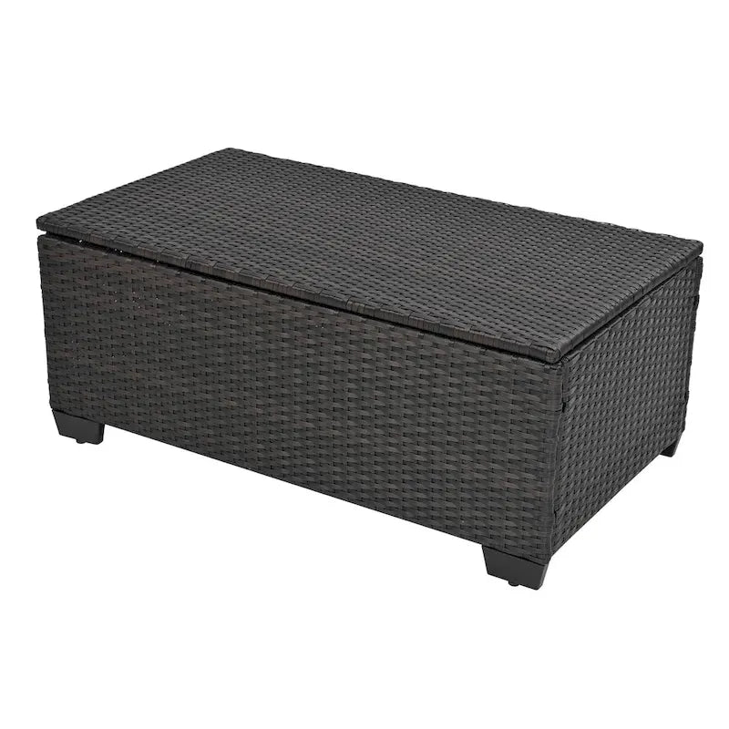 Ensemble de canapé d'angle 10 pièces en rotin PE pour extérieur, mobilier de conversation pour patio avec coussins et table basse