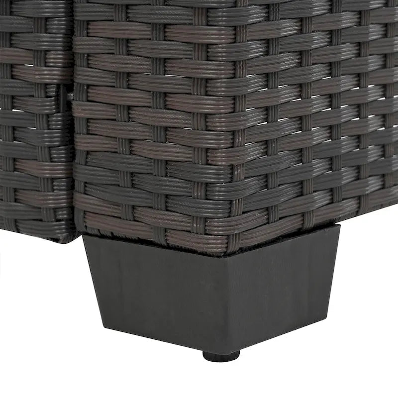 Ensemble de canapé d'angle 10 pièces en rotin PE pour extérieur, mobilier de conversation pour patio avec coussins et table basse