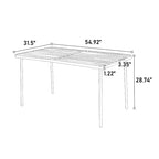 Ensemble de salle à manger d'extérieur 7 pièces comprenant une table rectangulaire en acier et 6 chaises.