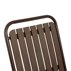 Ensemble de salle à manger d'extérieur 7 pièces comprenant une table rectangulaire en acier et 6 chaises.