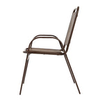 Ensemble de salle à manger d'extérieur 7 pièces comprenant une table rectangulaire en acier et 6 chaises.