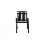 Ensemble de salle à manger d'extérieur 7 pièces comprenant une table rectangulaire en acier et 6 chaises.