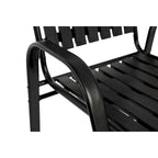 Ensemble de salle à manger d'extérieur 7 pièces comprenant une table rectangulaire en acier et 6 chaises.