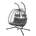 GDFStudio - Fauteuil suspendu œuf Sophia pour 2 personnes avec support, pour espaces de détente intérieurs et extérieurs