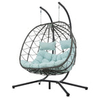 GDFStudio - Fauteuil suspendu œuf Sophia pour 2 personnes avec support, pour espaces de détente intérieurs et extérieurs