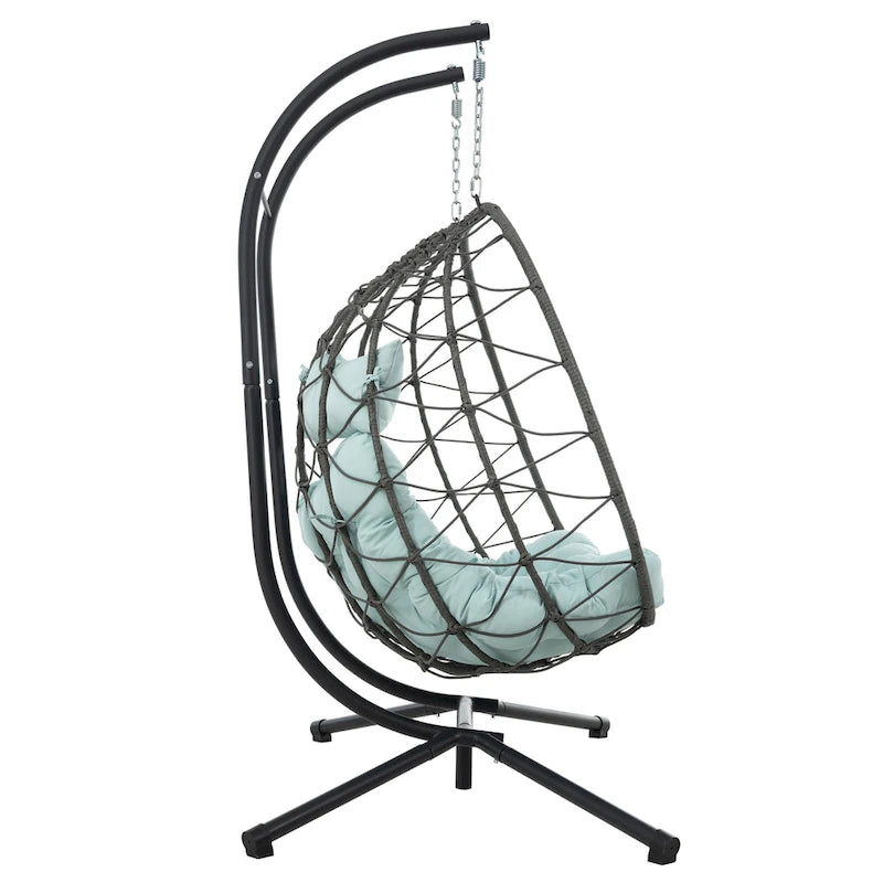 GDFStudio - Fauteuil suspendu œuf Sophia pour 2 personnes avec support, pour espaces de détente intérieurs et extérieurs