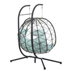 GDFStudio - Fauteuil suspendu œuf Sophia pour 2 personnes avec support, pour espaces de détente intérieurs et extérieurs