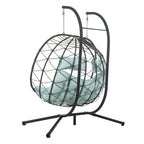 GDFStudio - Fauteuil suspendu œuf Sophia pour 2 personnes avec support, pour espaces de détente intérieurs et extérieurs