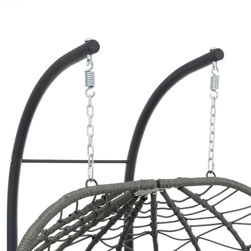 GDFStudio - Fauteuil suspendu œuf Sophia pour 2 personnes avec support, pour espaces de détente intérieurs et extérieurs