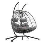 GDFStudio - Fauteuil suspendu œuf Sophia pour 2 personnes avec support, pour espaces de détente intérieurs et extérieurs