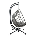 GDFStudio - Fauteuil suspendu œuf Sophia pour 2 personnes avec support, pour espaces de détente intérieurs et extérieurs