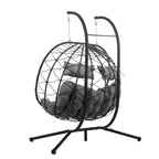 GDFStudio - Fauteuil suspendu œuf Sophia pour 2 personnes avec support, pour espaces de détente intérieurs et extérieurs