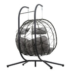 GDFStudio - Fauteuil suspendu œuf Sophia pour 2 personnes avec support, pour espaces de détente intérieurs et extérieurs