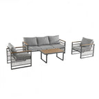 Ensemble de mobilier de patio en métal pour se détendre et recevoir