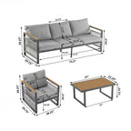 Ensemble de mobilier de patio en métal pour se détendre et recevoir