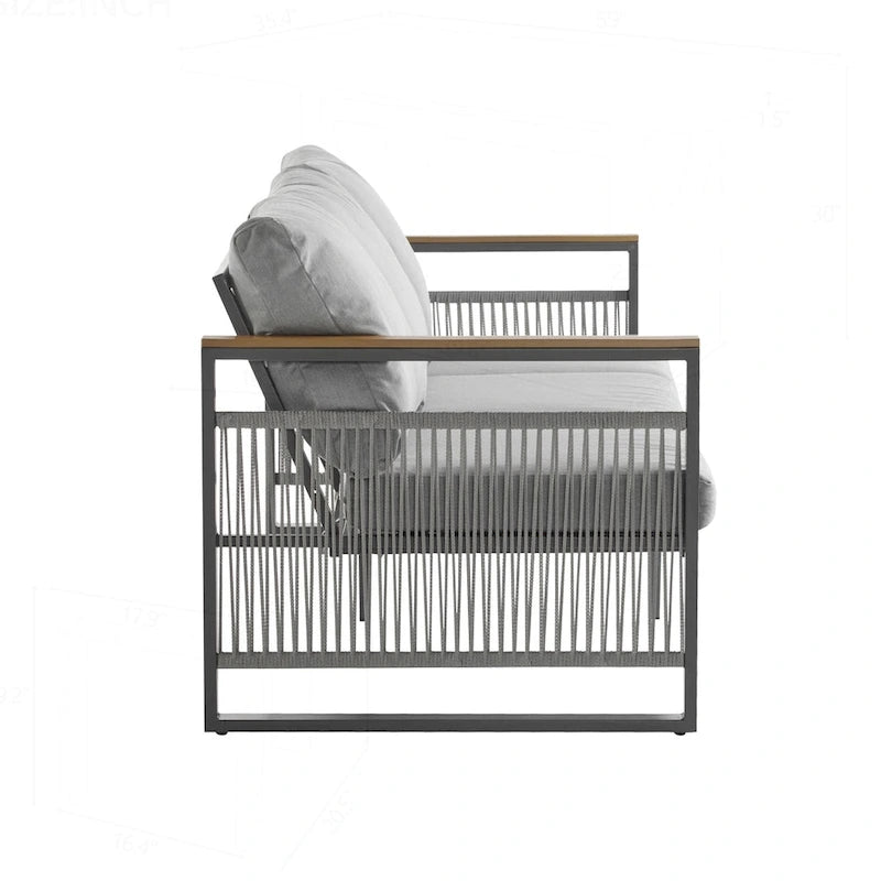 Ensemble de mobilier de patio en métal pour se détendre et recevoir