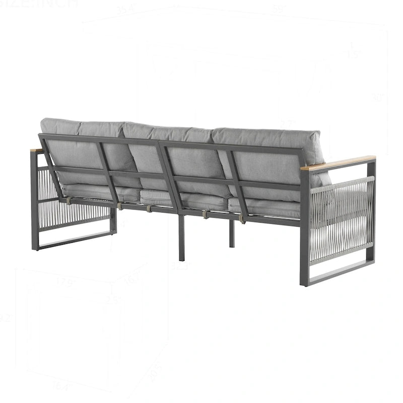 Ensemble de mobilier de patio en métal pour se détendre et recevoir