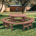 Table de pique-nique extérieure en bois pour plusieurs personnes avec diverses caractéristiques
