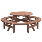 Table de pique-nique extérieure en bois pour plusieurs personnes avec diverses caractéristiques