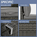 Ensemble de mobilier de jardin en rotin 9 pièces, sectionnel et conversation