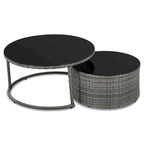 Ensemble de mobilier de jardin en rotin 9 pièces, sectionnel et conversation