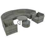 Ensemble de mobilier de jardin en rotin 9 pièces, sectionnel et conversation