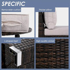 Ensemble de mobilier de jardin en rotin 9 pièces, sectionnel et conversation