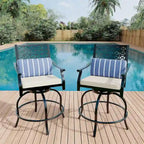 Ensemble de 2 chaises pivotantes de patio avec coussin d'assise