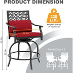 Ensemble de 2 chaises pivotantes de patio avec coussin d'assise