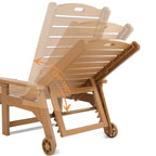 Chaise longue d'extérieur Yurevna HDPS résistante aux intempéries avec table d'appoint (ensemble de 2 pièces)