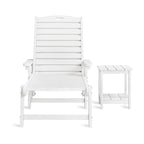 Chaise longue d'extérieur Yurevna HDPS résistante aux intempéries avec table d'appoint (ensemble de 2 pièces)