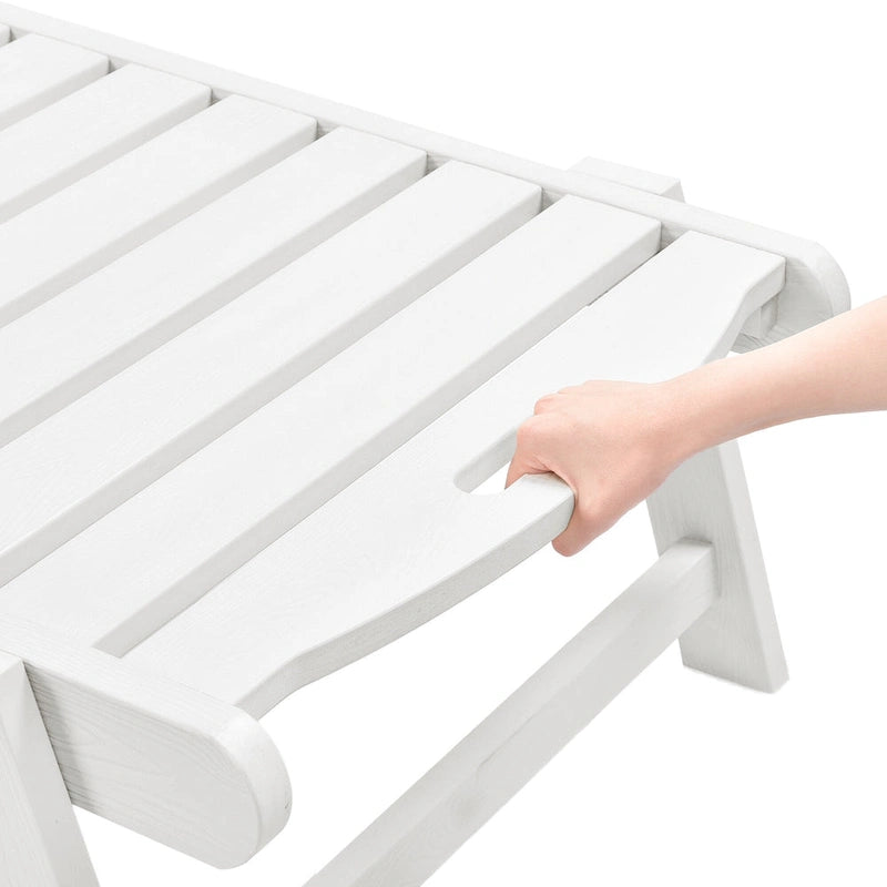 Chaise longue d'extérieur Yurevna HDPS résistante aux intempéries avec table d'appoint (ensemble de 2 pièces)