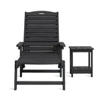 Chaise longue d'extérieur Yurevna HDPS résistante aux intempéries avec table d'appoint (ensemble de 2 pièces)