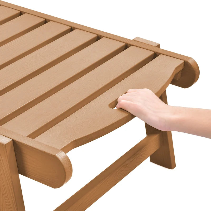 Chaise longue d'extérieur Yurevna HDPS résistante aux intempéries avec table d'appoint (ensemble de 2 pièces)