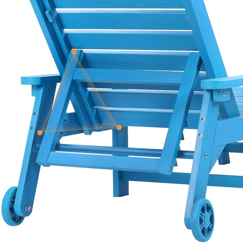 Chaise longue d'extérieur Yurevna HDPS résistante aux intempéries avec table d'appoint (ensemble de 2 pièces)