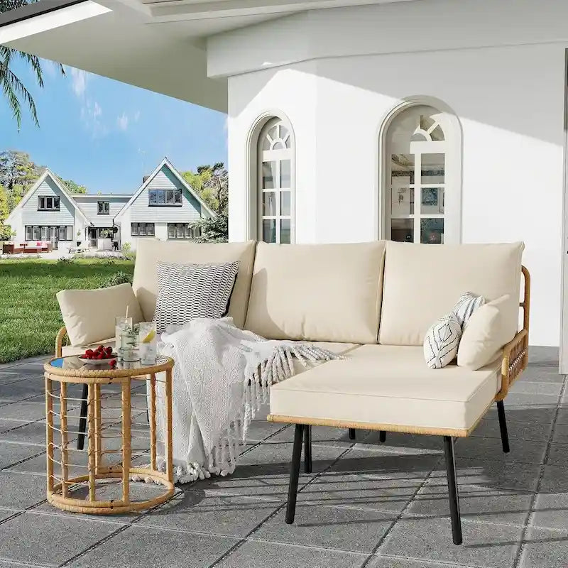 Ensemble de mobilier de patio 3 pièces pour cour arrière, porche, terrasse