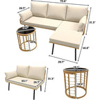 Ensemble de mobilier de patio 3 pièces pour cour arrière, porche, terrasse