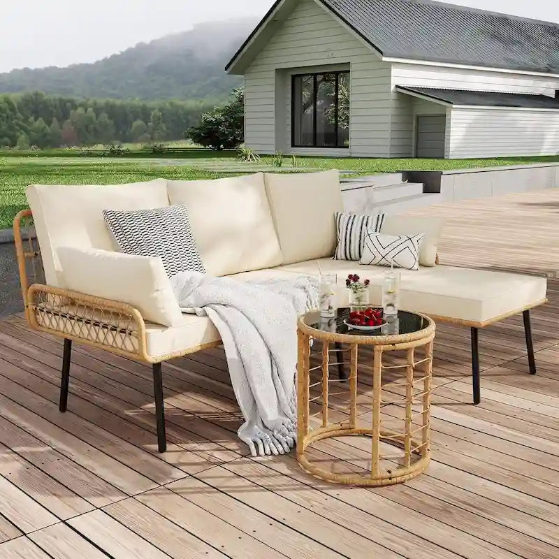 Ensemble de mobilier de patio 3 pièces pour cour arrière, porche, terrasse