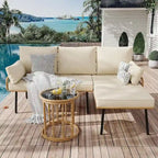 Ensemble de mobilier de patio 3 pièces pour cour arrière, porche, terrasse
