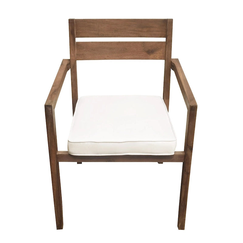 Ensemble de salle à manger d'extérieur 7 pièces en bois d'acacia avec table et 6 chaises rembourrées