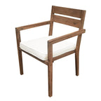 Ensemble de salle à manger d'extérieur 7 pièces en bois d'acacia avec table et 6 chaises rembourrées